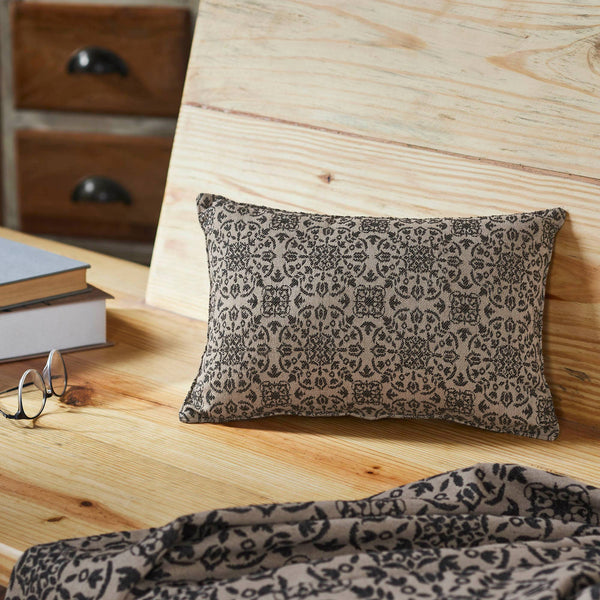 Custom House Black Tan Jacquard Throw Pillow 9.5x14