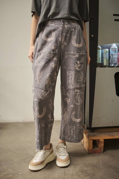 36942P - Western Motif Wide Leg Pants