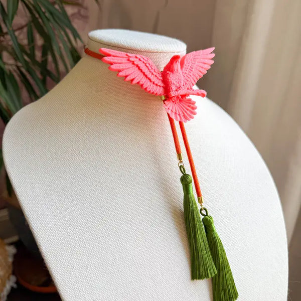 Rahya Eagle Bolo Punch Pink with Solar Orange & Olive