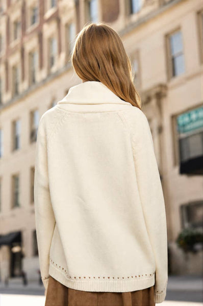 HOWDY COWBOY JACQUARD SHAWL COLLAR KNIT CARDIGAN