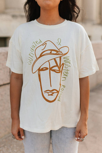 SUNDAZED & WESTERN RAISED GRAPHIC TEE