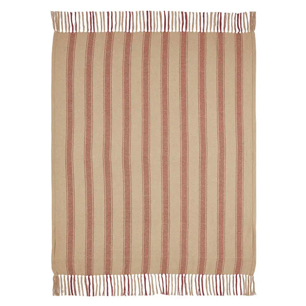 Harvest Blessings Pumpkin Patch Ticking Stripe Woven Throw 50x60