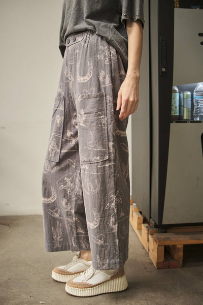 36942P - Western Motif Wide Leg Pants