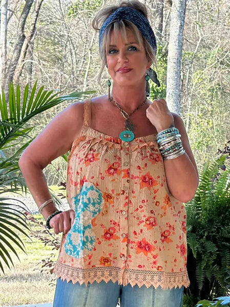 Jaded Gypsy Field Of Flowers Tank