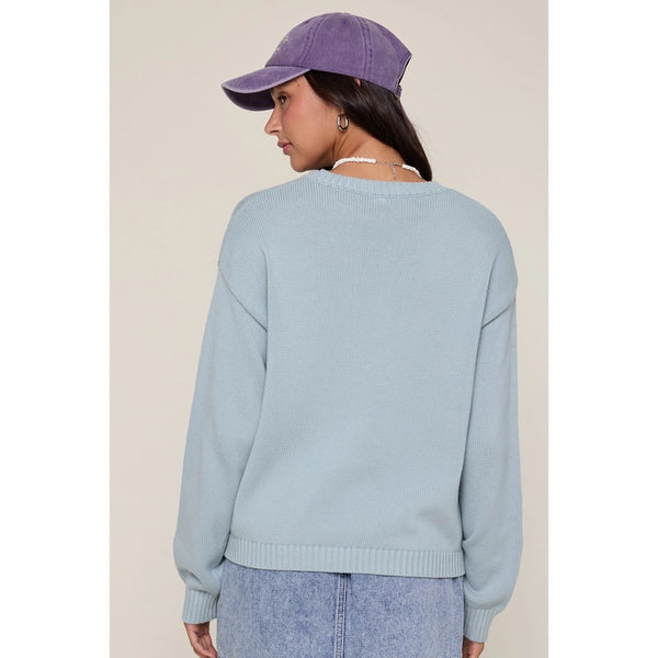 'fish' Graphic Coastal Crewneck Sweater