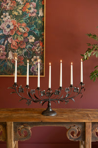 Metal Flowers Taper Candelabra