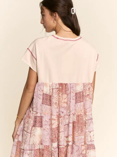 ANGEL Printed French Terry Top Bottom Midi Dress