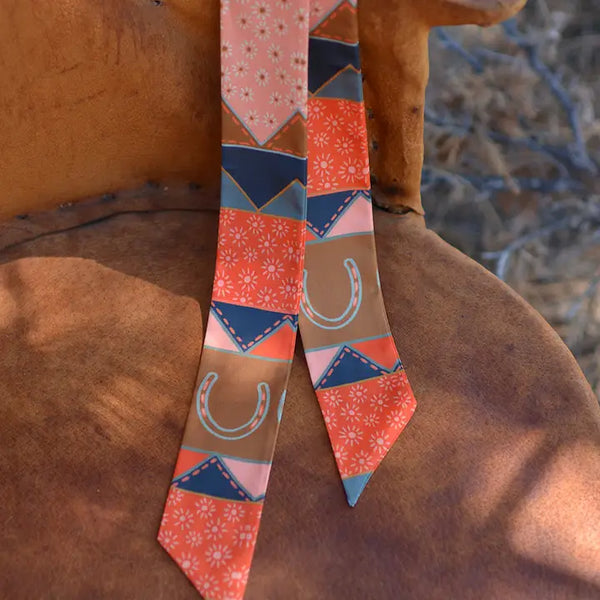 Frontier Bound Quilted Patchwork Silk Twilly Scarf