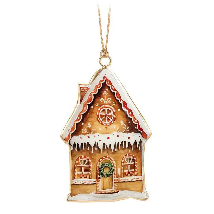 Gingerbread House Ornament-4"H