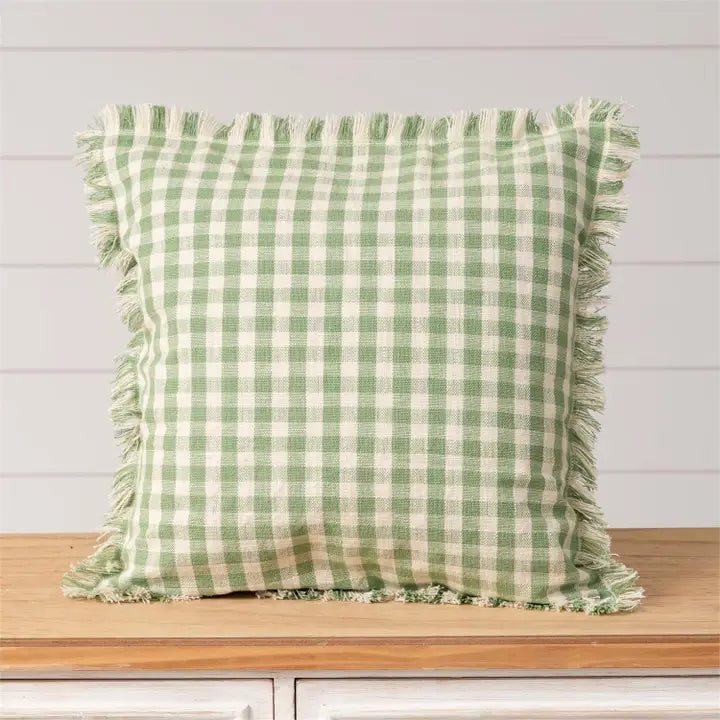 Pillow - Green and Cream Checked