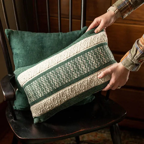 Throw Pillow Green Wool