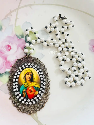 Virgin De Guadalupe Cabochon Necklace