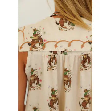 Howdy Hanny Cowboy Embroidery Dress