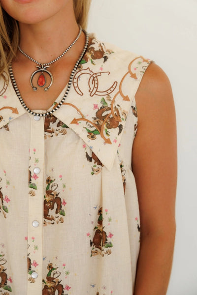 Howdy Hanny Cowboy Embroidery Dress