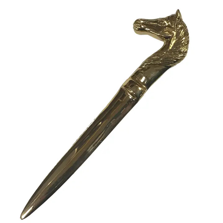 6-1/4" Solid Polished Brass Horse Head Letter Opener