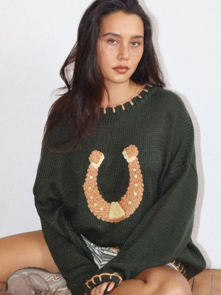 Horseshoe Stitch Oversized Sweater