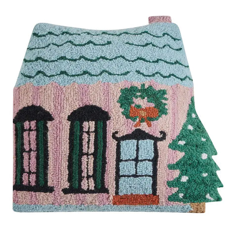 Holly Stripe Shaped House Hook Pillow