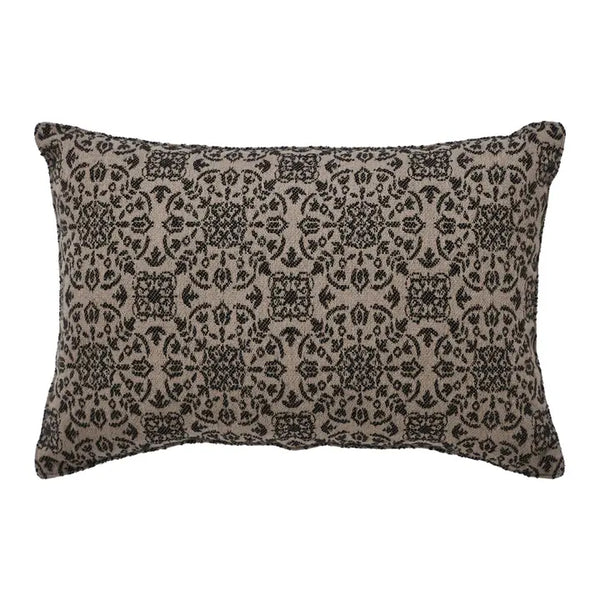 Custom House Black Tan Jacquard Throw Pillow 9.5x14 NEW