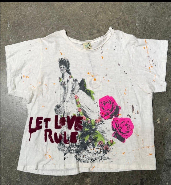 Jaded Gypsy Worn and Weathered Tee - Love rule