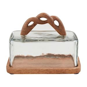 Twisted Handle Butter Dish