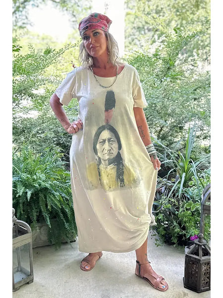 Moon Views Dress  With Native American Chief