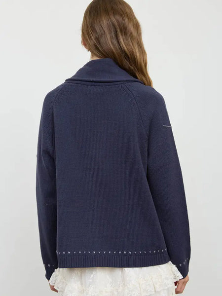 Howdy Cowboy Jacquard Shawl Collar Knit Cardigan