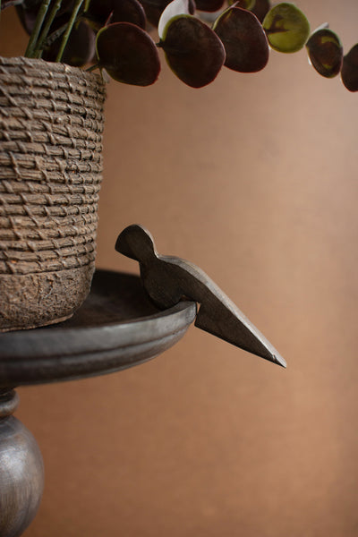 Set of 2 Wooden Display Stands with Bird Detail
