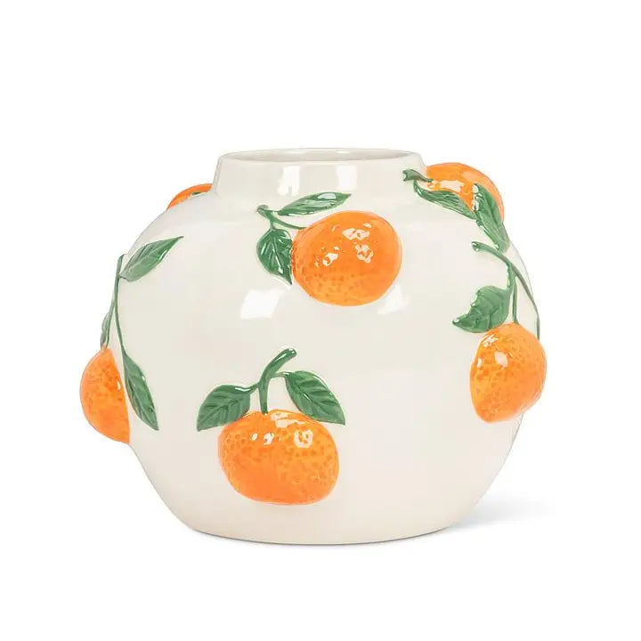 Large Round Vase with Oranges