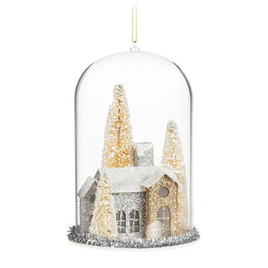 Glitter House Dome Ornament-5"H