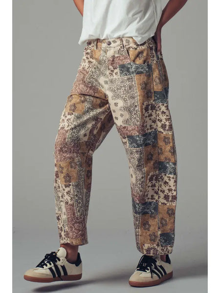 Boho Patchwork Wide Leg Pants