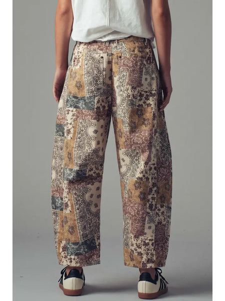 Boho Patchwork Wide Leg Pants