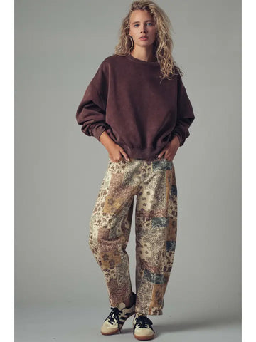 Boho Patchwork Wide Leg Pants