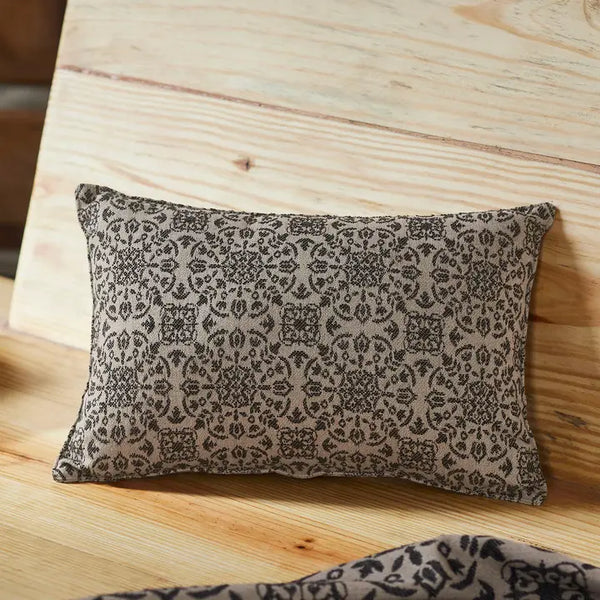Custom House Black Tan Jacquard Throw Pillow 9.5x14 NEW