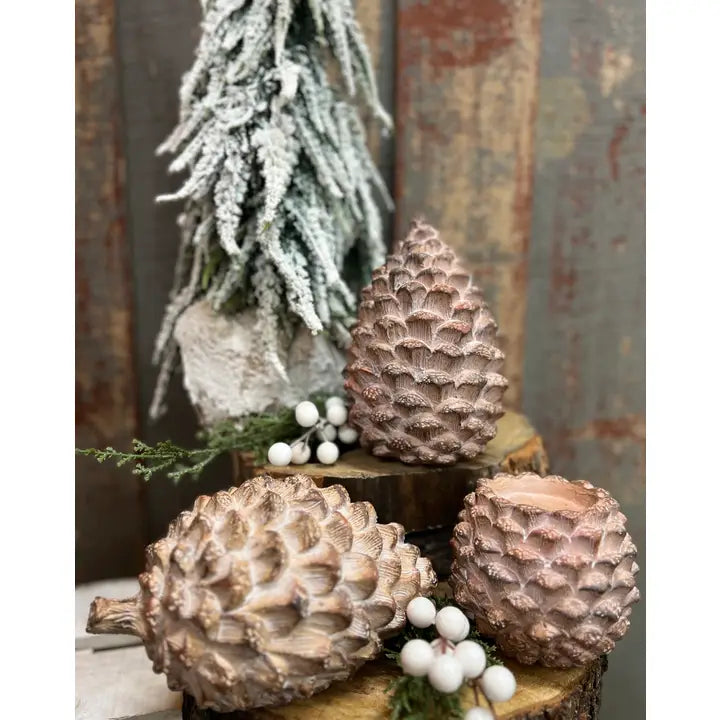 Standing Pine Cone Resin 6in