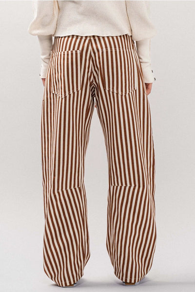 Railroad Striped Patch Pocket Spring Utility Pants