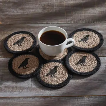 Raven Harvest Stencil Coaster Set of 6