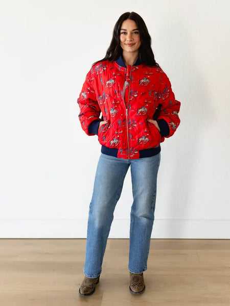 Red Cowboy Bomber Jacket