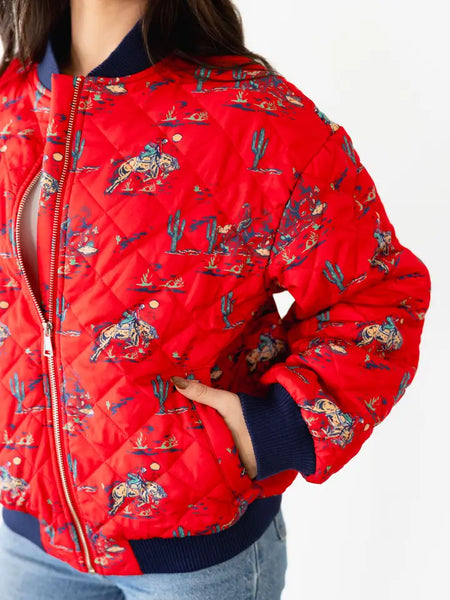 Red Cowboy Bomber Jacket