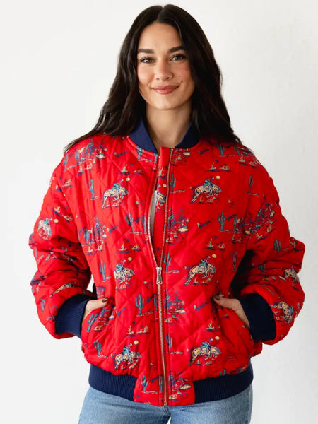 Red Cowboy Bomber Jacket