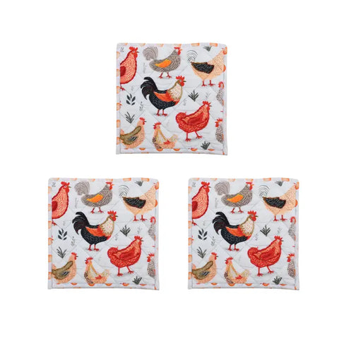 Pot Holder Multi Rooster