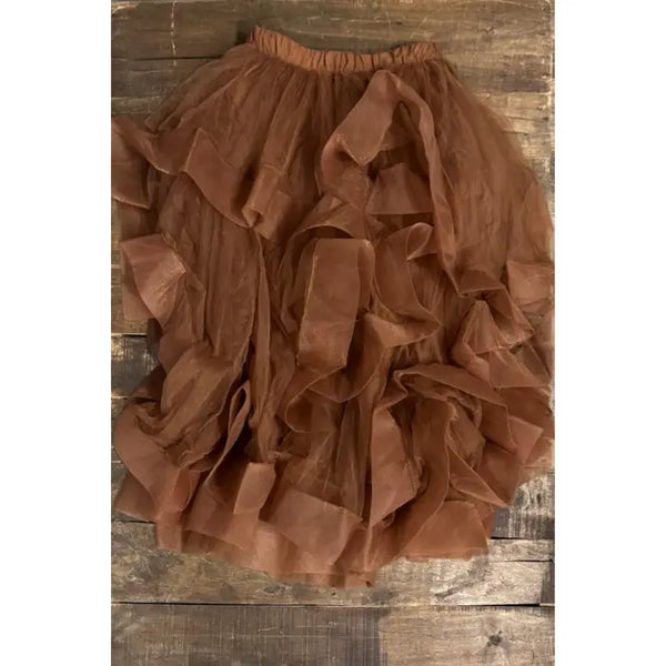 Jaded Gypsy Ruffled Dreams Skirt - Chocolate