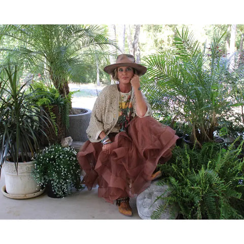 Jaded Gypsy Ruffled Dreams Skirt - Chocolate