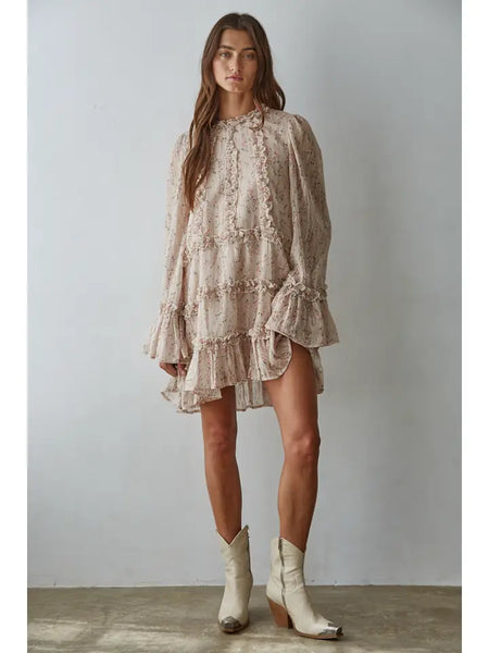 polyester ruffle dress Final Sale Plus Size Sleeveless Dress with Bottom Ruffle in Ivory