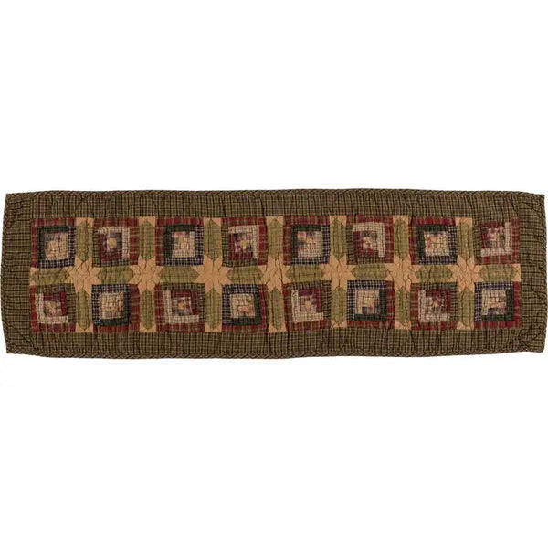 Tea Cabin Patchwork Log Cabin Quilted Table Runner 13x48