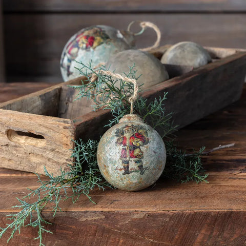 Vintage Santa Bearing Gifts 4" Ball