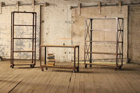 Iron and Wood Display Shelving Units