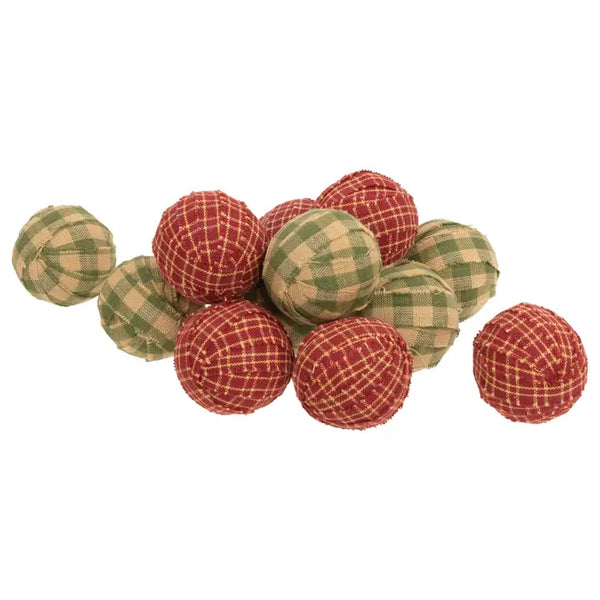 Small Primitive Gingham Rag Balls 2 Color Options