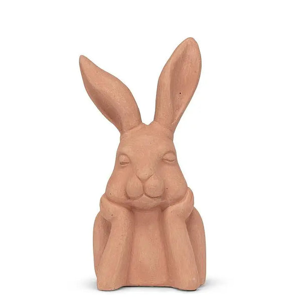 Small Pondering Rabbit-Terracotta-8"H