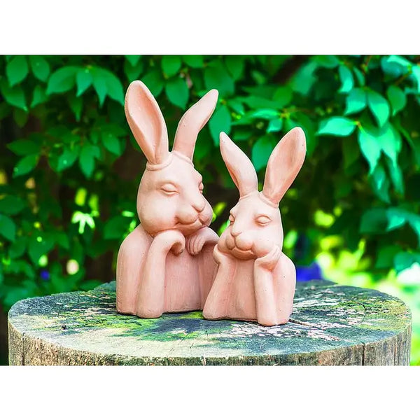 Small Pondering Rabbit-Terracotta-8"H