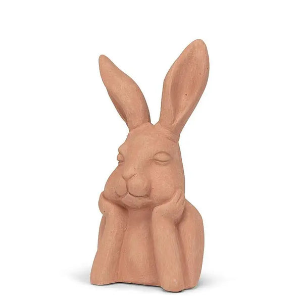 Small Pondering Rabbit-Terracotta-8"H